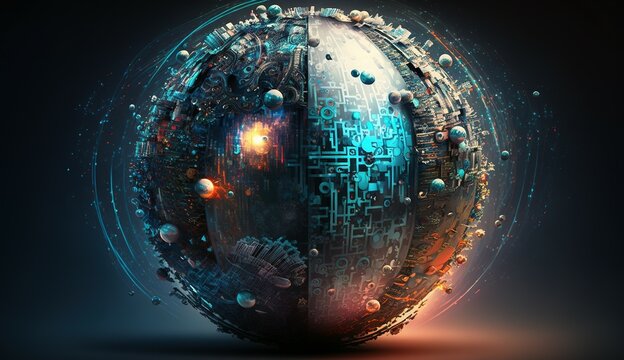 Discover the fascinating world of cybersecurity art, merging hacker alerts and digital risks with the beauty of safeguarding. Unveil the complex sphere of technology, secure data, and network