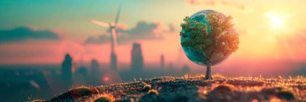 Global climate concept photo symbolizing joint efforts to address climate change and promote sustainable practices.