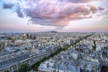 Paris, aerial view of the city, with Montmartre
