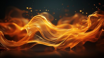 Abstract golden smoke on black background. cloud, a soft Smoke cloudy wave texture background.