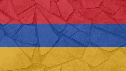 Ceramic mosaic tiles Armenia national country flag vector