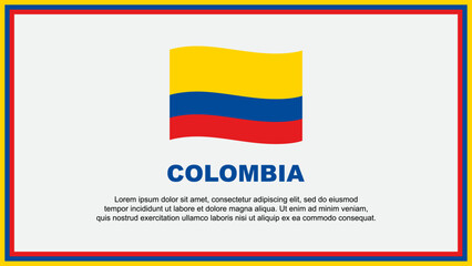 Colombia Flag Abstract Background Design Template. Colombia Independence Day Banner Social Media Vector Illustration. Colombia Banner