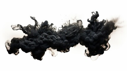Abstract black smoke on white background. cloud, a soft Smoke cloudy wave texture background.