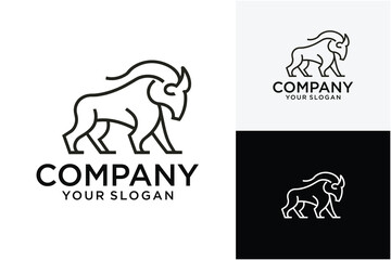 Simple Line Art Bull Logo Design Vector contains bull logo vector line art icon template