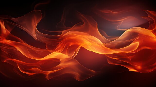 Abstract red and orange smoke wave with shadows fier texture background. 