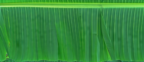 Vibrant Green Banana Leaf Texture