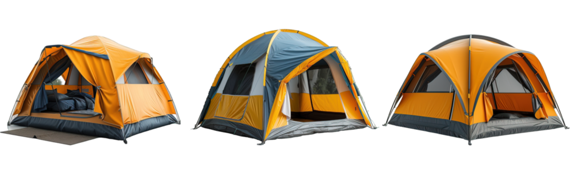 hiking tent isolated on transparent background ,tent png ,generative ai