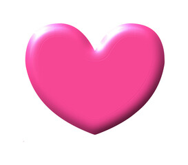 Pink heart for love and friendship day or mother's day, vector PNG transparent background