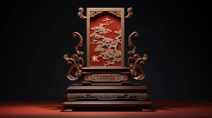 Fotobehang podium for display product in chinese design style © Yoori