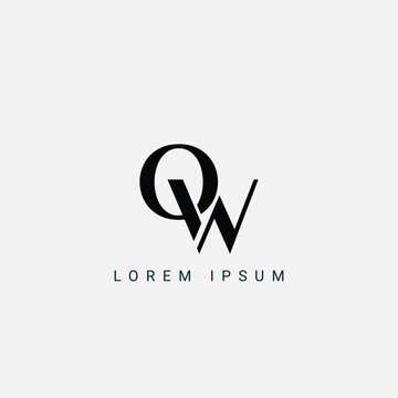 Letter QW and WQ monogram initial logo, geometric, modern, gradient, grid logo