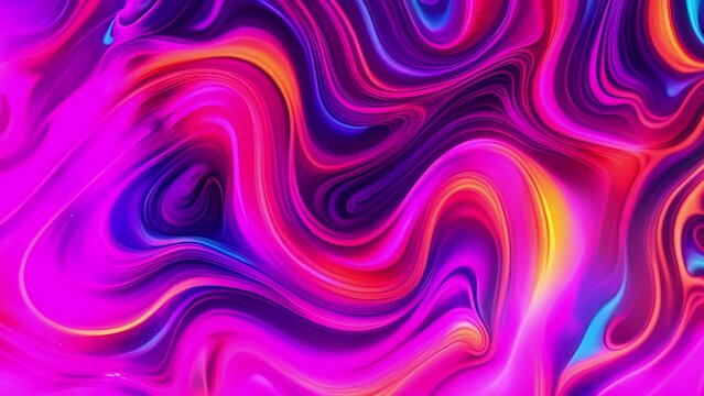 A cosmic tide of neon hues ebbing and flowing in a mesmerizing display. Abstract motion background