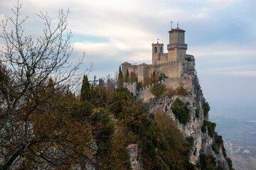 The Guaita, also known as the Rocca or the First Tower. It is one of three towered peaks...