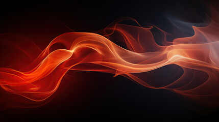 Abstract red smoke flames on white background, copy space