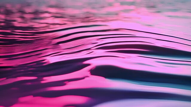 Vibrant colorful ripples of water breaking the stillness of a tranquil background. Abstract motion background
