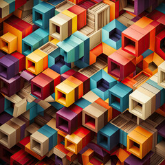 Obraz premium abstract artwork with colorful geometric shapes in various sizes, arranged in chaotic manner
