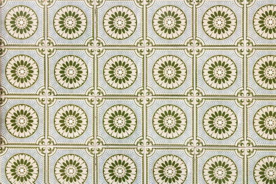 Green garden inspired mosaic of tiles 