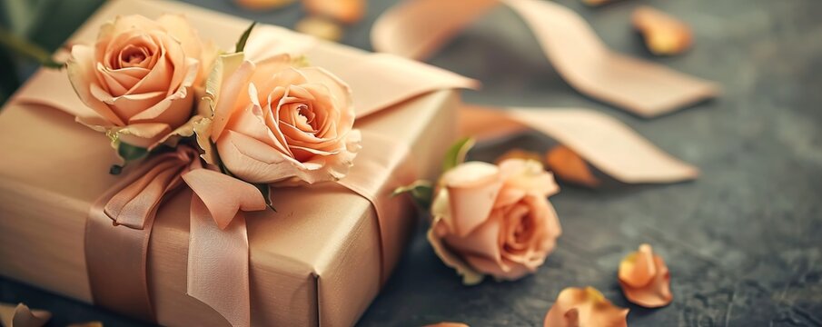 bouquet of roses on a wooden background HD 8K wallpaper Stock Photographic Image