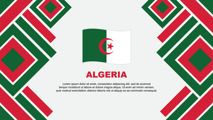 Algeria Flag Abstract Background Design Template. Algeria Independence Day Banner Wallpaper Vector Illustration. Algeria