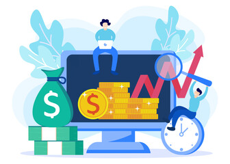 Illustration vector graphic cartoon character of investment