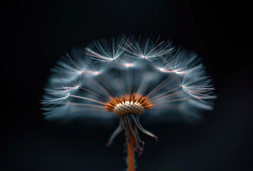A Dandelion's Delicate Structure, The Beauty of a Flower in Black and White, Dandelions: Nature's Artistic Creation, The Unique Pattern of a Dandelion.