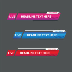 colorful lower thirds set template vector. Set of TV banners and bars for news and sport channels,