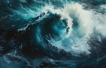 The Mighty Wave, Riding the Crest of a Blue Ocean, Towering Tide in the Sea, A Force of Nature.