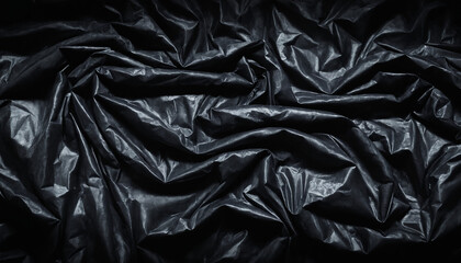 Black plastic bag texture. Dark material background