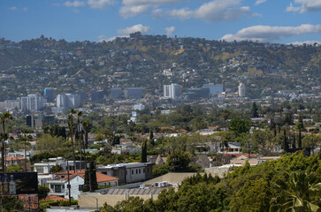 California USA May 17, 2023 Los Angeles view of Los Angeles from the observation deck of the movie museum