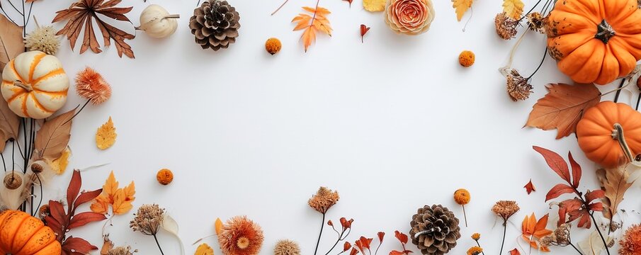 autumn leaves border HD 8K wallpaper Stock Photographic Image