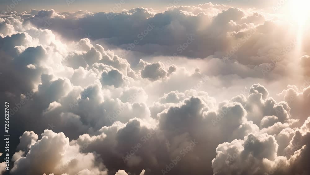 Poster A breathtaking display of clouds in the sky as seen from above with a drone