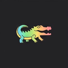 Fototapeta premium wild crocodile design logo with a minimalistic and vector-style aesthetic 