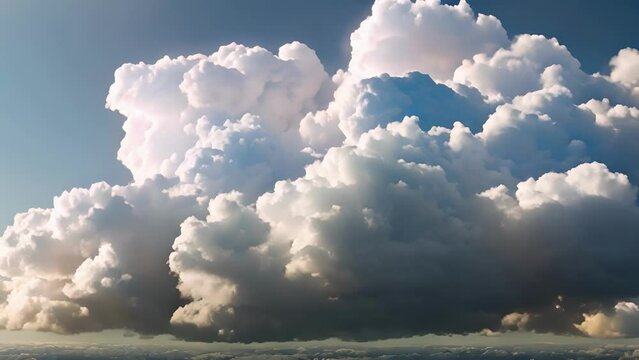 A delightful mix of cumulonimbus clouds and blue sky creating a mesmerizing sight.