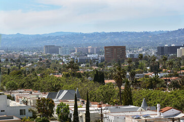 California USA May 17, 2023 Los Angeles view of Los Angeles from the observation deck of the movie...