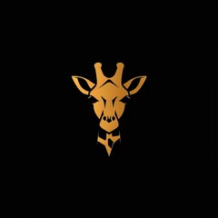 wild giraffe logo minimalistic vector style 
