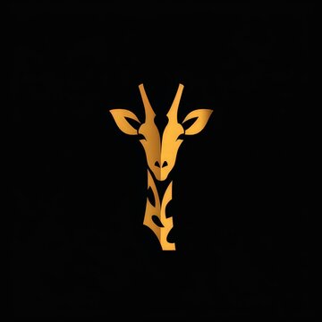 wild giraffe logo minimalistic vector style 
