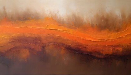 Harmony of Hues in Brown and Orange Textured Abstract Art