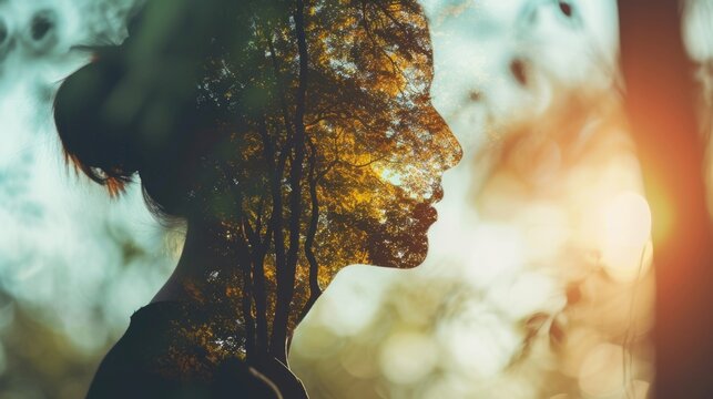 Autumn Silhouette Double Exposure