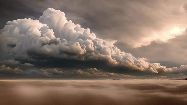 A surreal skyscape as undulatus asperatus clouds roll across the horizon.