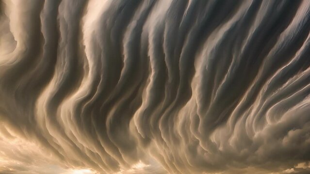 A unique sight of undulatus asperatus clouds resembling a textured blanket covering the sky.