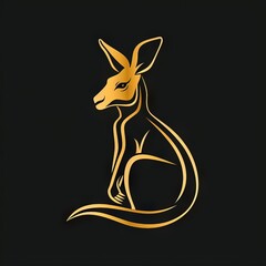 wild kangaroo logo minimalistic vector style 
