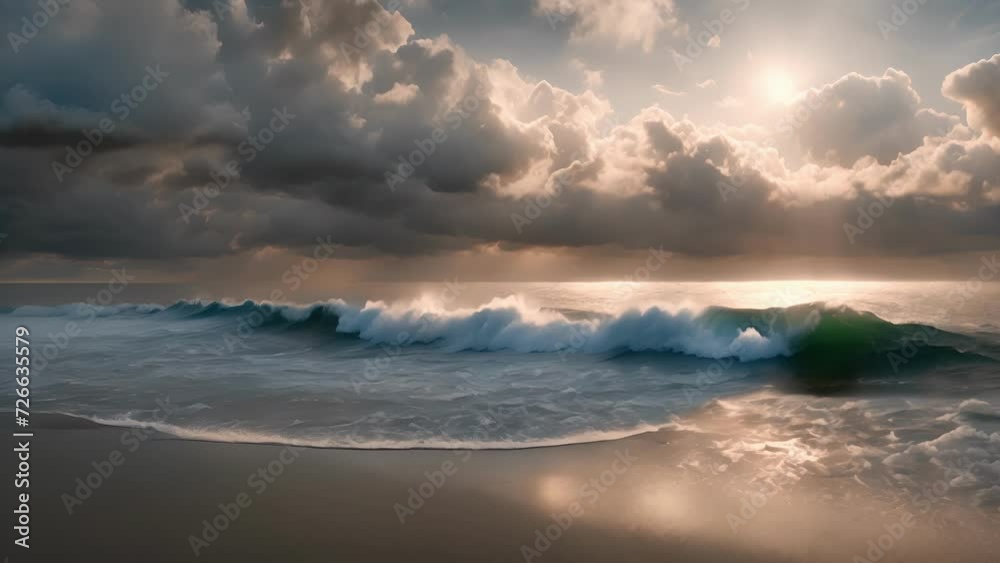 Poster The tempestuous sky and sea seem to mirror one anothers intensity