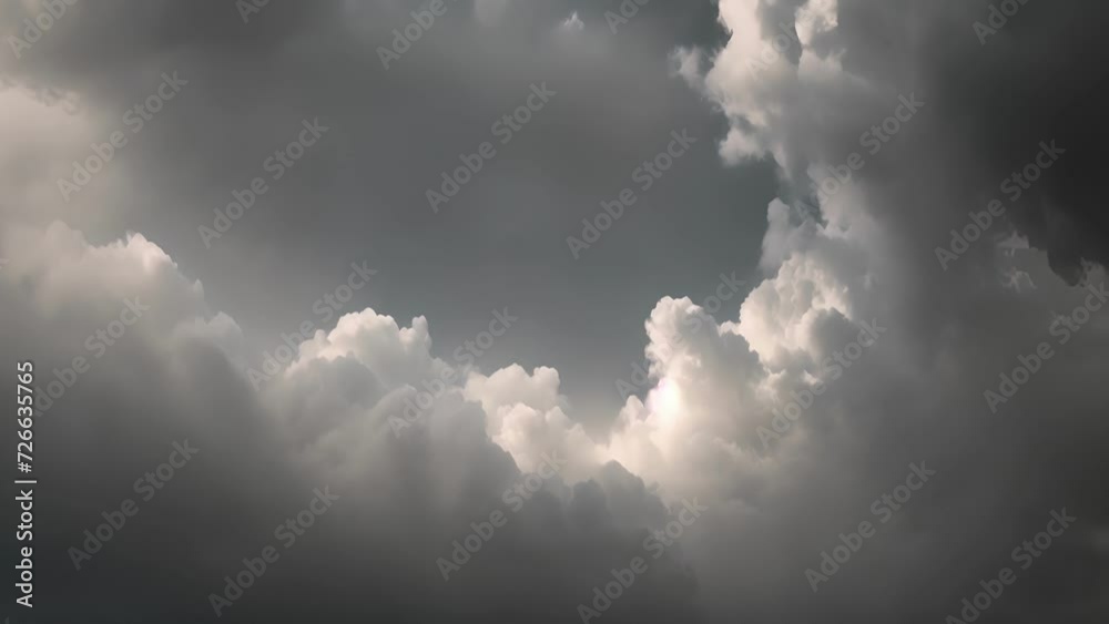 Poster A gray canopy of nimbostratus clouds bringing a gentle and steady rain.