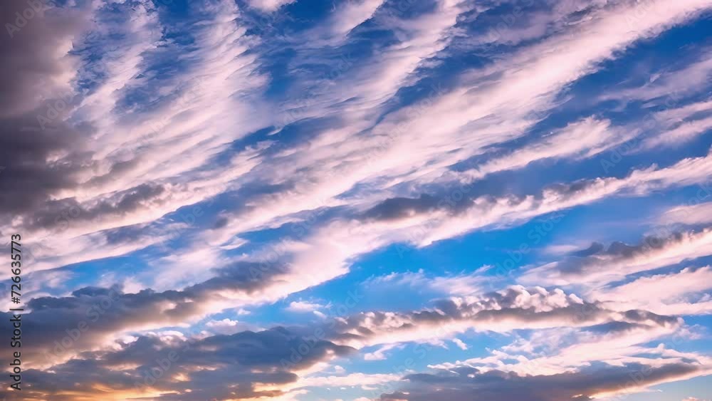 Poster The delicate cirrocumulus clouds seem to be dancing across the sky creating a breathtaking show.