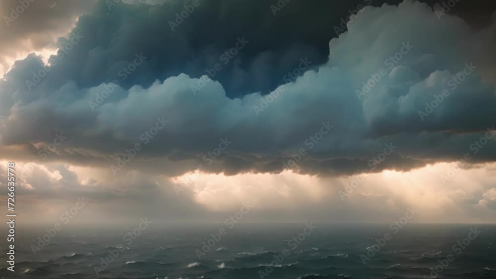 Poster An endless sea of nimbostratus clouds unleashing a continuous downpour.