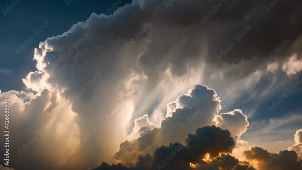 Poster Enchanting virga clouds with shimmering trails of precipitation dissipating into the atmosphere