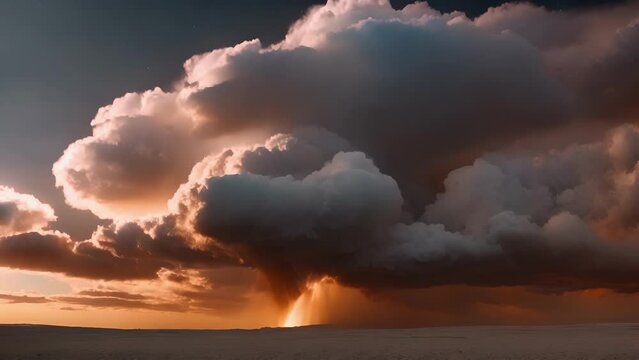 Mysterious virga clouds releasing enigmatic trails of disappearing precipitation
