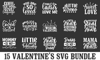 Fototapeta premium 15 Valentine's Day SVG Design Bundle