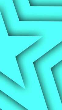 Sky blue green color stars slowly growing from left side. Seamless loop symmetrical animation. Abstract growing half stars shape motion graphics background.