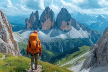 Fototapeta premium An image of a paraglider soaring through the sky with a backdrop of dramatic mountain peaks, symbolizing the freedom and thrill of airborne adventures. Generative Ai.