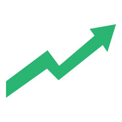 Growing business 3d green arrow on white. Profit arow Vector illustration.Business concept, growing chart. Concept of sales symbol icon with arrow moving up. Economic Arrow With Growing Trend.